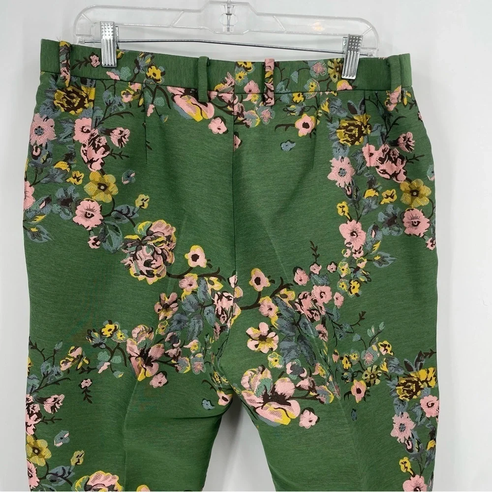 Sumissura floral jacquard green pants Sz 4‎ S